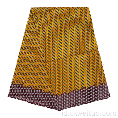 100% Polyester Gold Printed African Fabric